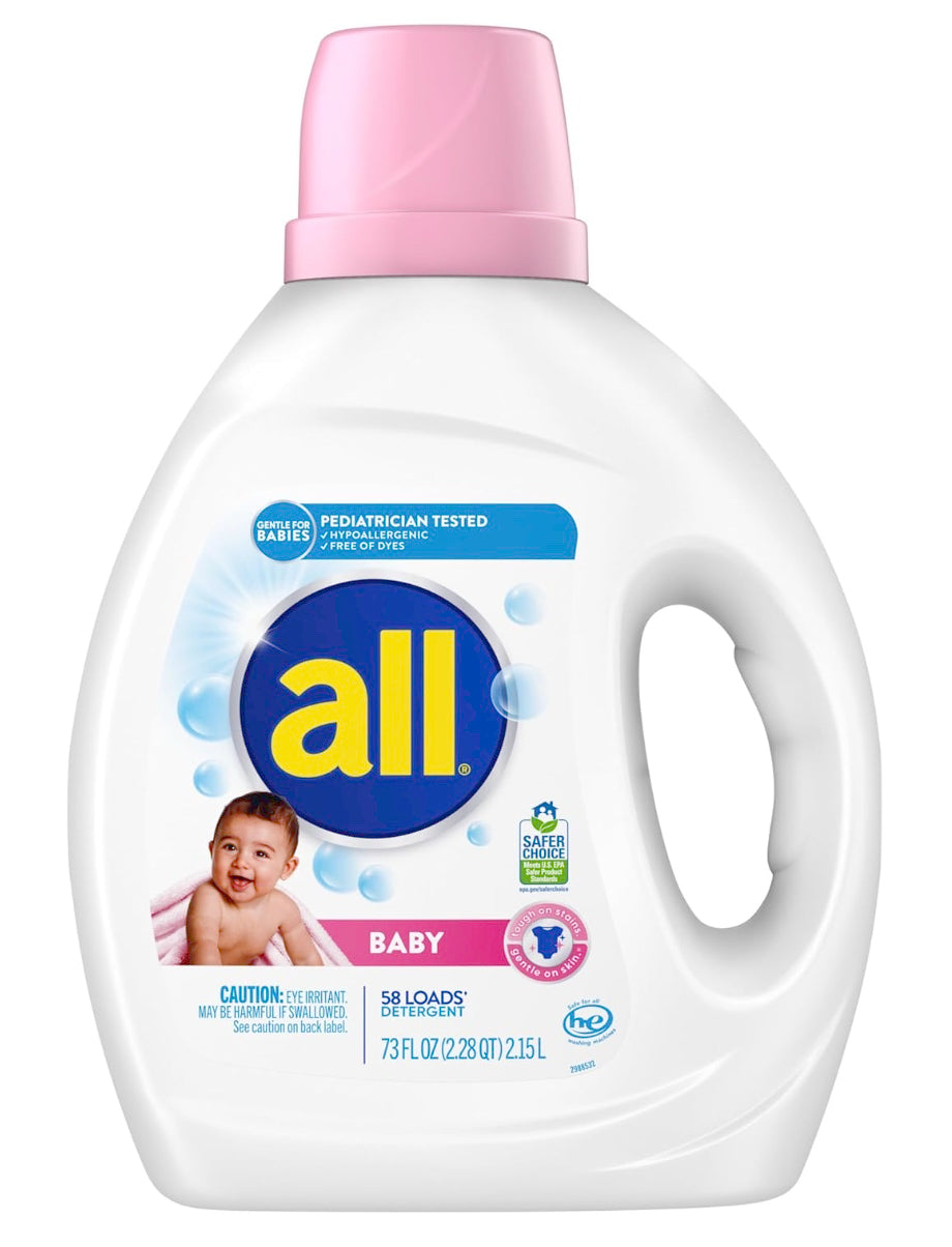 all Liquid Laundry Detergent, Baby, 73 Ounce, 58 Loads.